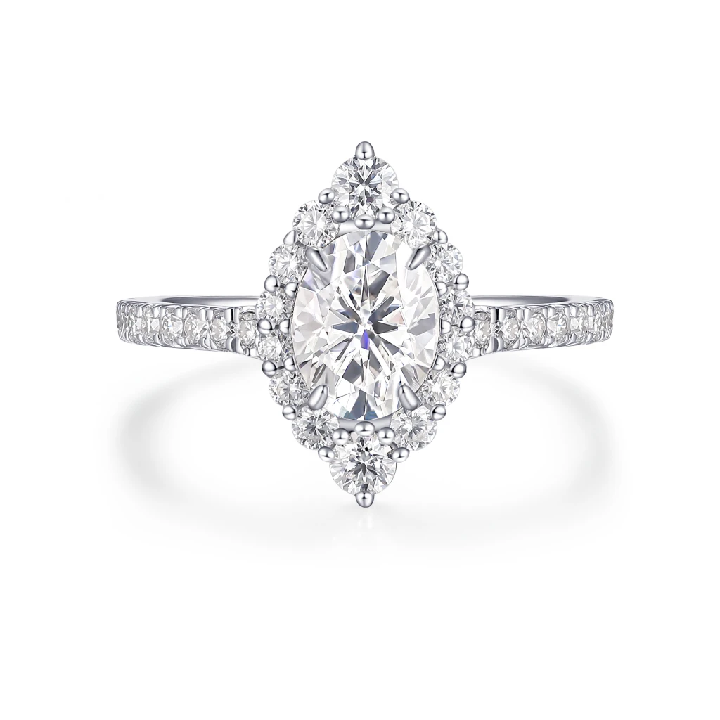 Haloise - Halo Oval Moissanite Engagement Ring | Wedfit